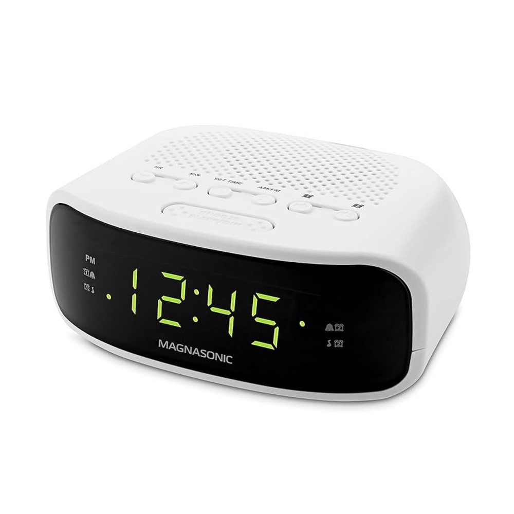 Magnasonic Digital AM/FM Clock Radio – Dual Alarm & Battery Backup
